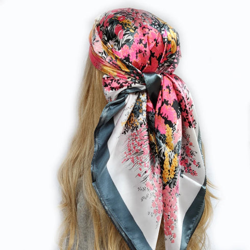 90*90cm Silk Scarf Headwraps For Women Fashion Accessory